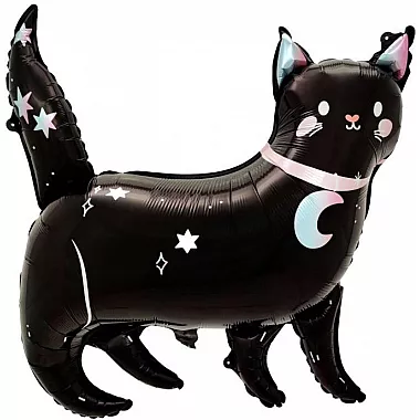 Шар Фигура Звездная кошка Черный