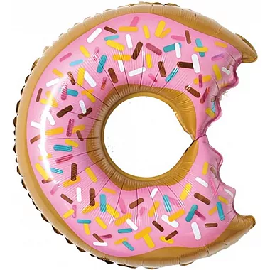 Шар Фигура Пончик (надкусанный) Розовый