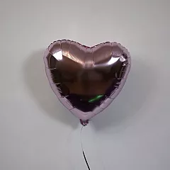 Шар сердце 18 металлик Светло Розовое